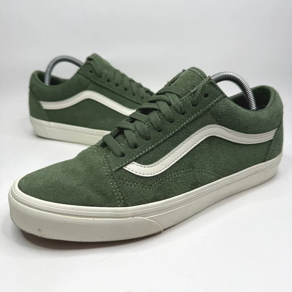 Vans Old Skool Sneakers Mens 9.5 Dried Kelp Green Suede Low Top Skate Shoes